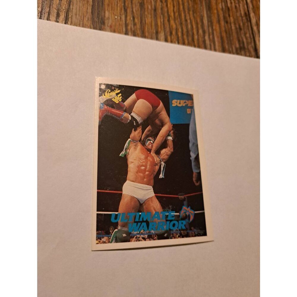 Vintage 1989 WWF Ultimate Warrior Trading Card 5 Titan Sport Game Time Wrestling